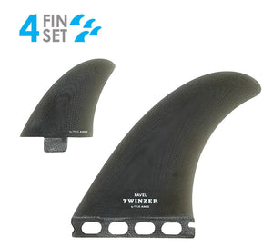 True Ames Pavel FCS/Futures Fiberglass Twinzer Fin Set-Smoke