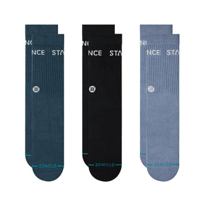 Stance Origin 3 Pack Socks-Indigo