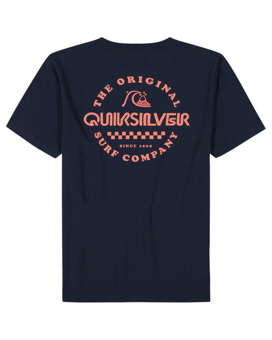Quiksilver Boys Omni Checked Tee-Dark Navy