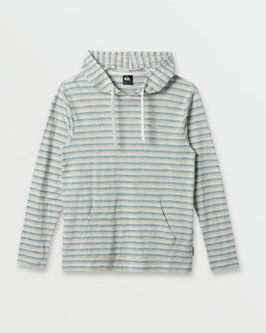 Quiksilver Slub Stripe Hoodie Sweatshirt-Off White