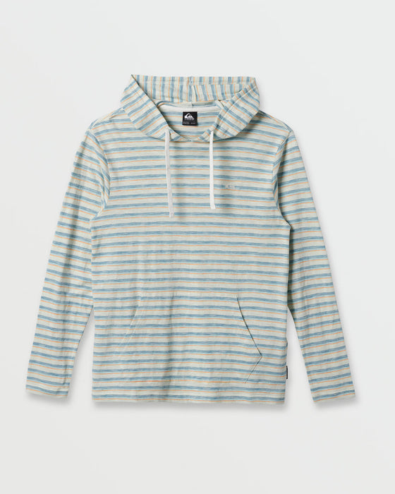 Quiksilver Slub Stripe Hoodie Sweatshirt-Off White