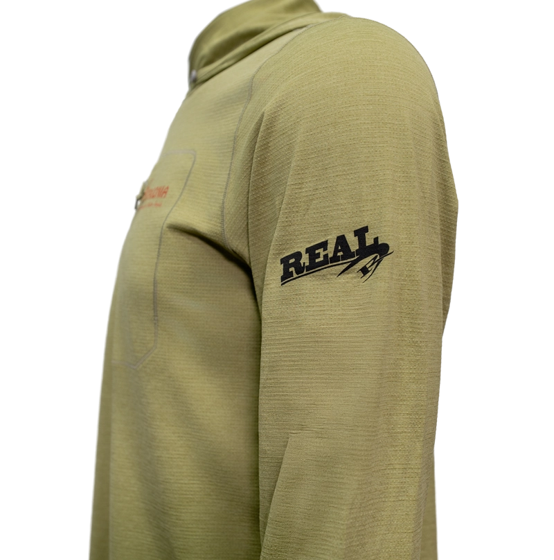 Patagonia x REAL Cap Cool Sun Hooded Water People Banner Sun Shirt-Gumtree Green