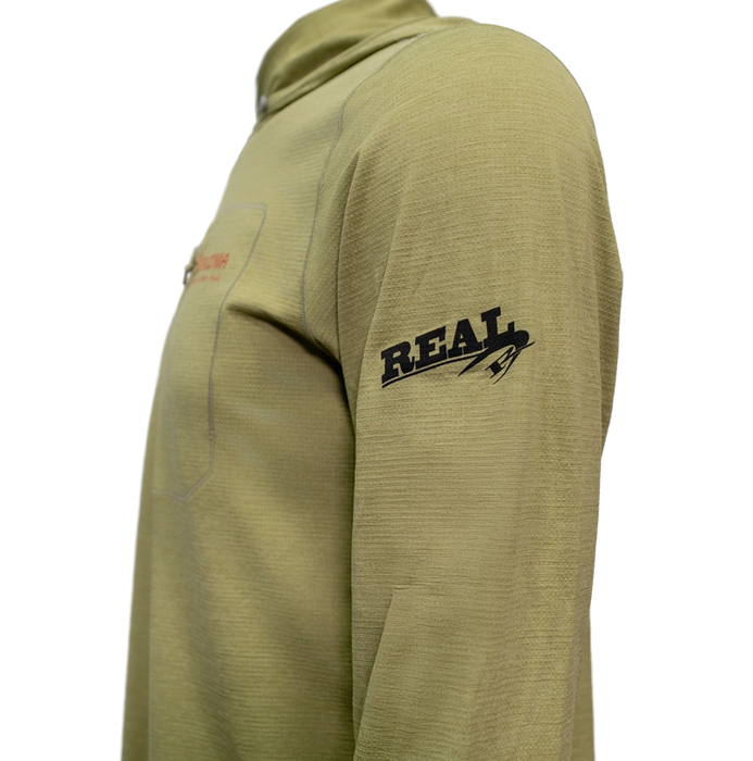 Patagonia x REAL Cap Cool Sun Hooded Water People Banner Sun Shirt-Gumtree Green