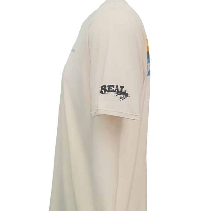 Patagonia x REAL Cap Cool Daily Boardshort Logo Sun Shirt-Dyno White