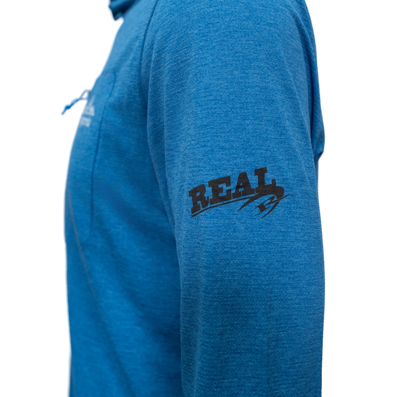 Patagonia x REAL Cap Cool Sun Hooded Cloud Crag Crest Sun Shirt-Aquatic Blue