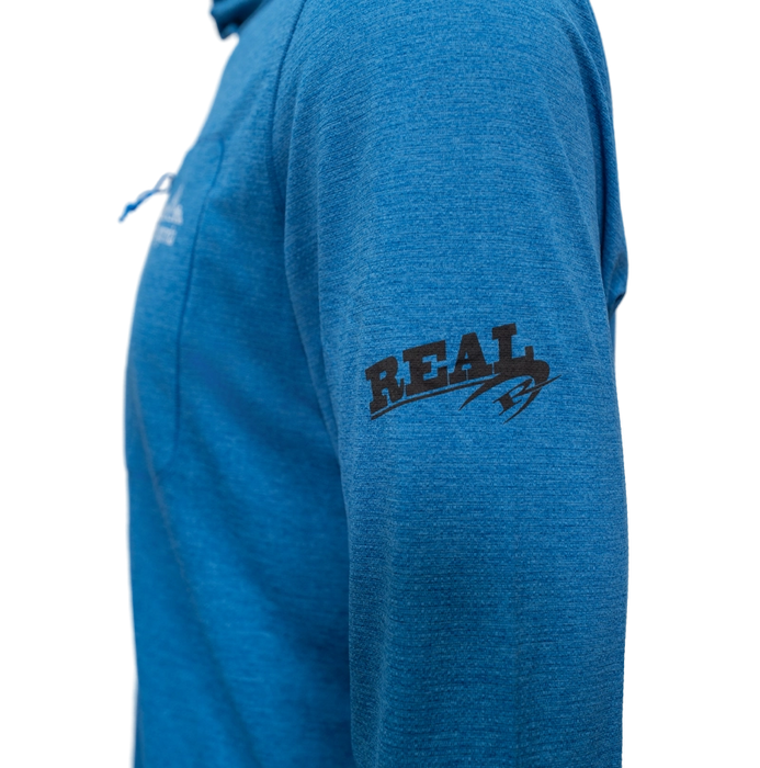 Patagonia x REAL Cap Cool Sun Hooded Cloud Crag Crest Sun Shirt-Aquatic Blue