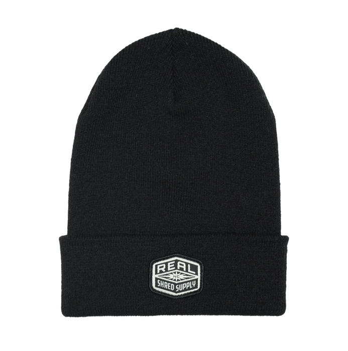 REAL Shred Supply Cuffed Beanie-Black