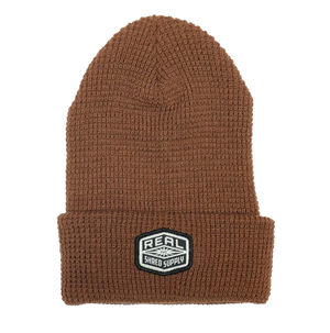 REAL Shred Supply Waffle Knit Beanie-Cinnamon Mocha