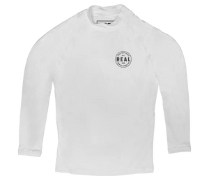 REAL Boys' Nimbus L/S Performance Knit Rashguard-White
