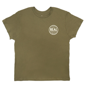 REAL Outer Banks Map Wmn's Boyfriend Tee-Military Green