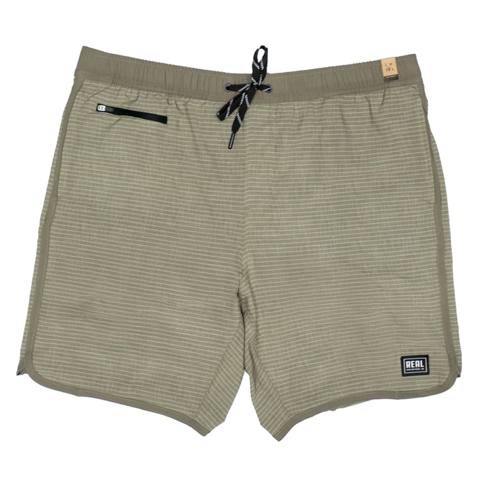 REAL Levitate Stripe Volley Shorts-Light Olive