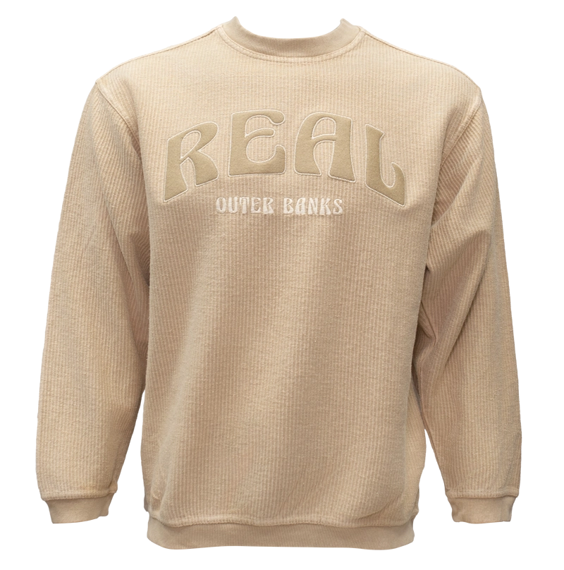 REAL Balboa Felt Crew Sweatshirt-Warm Sand