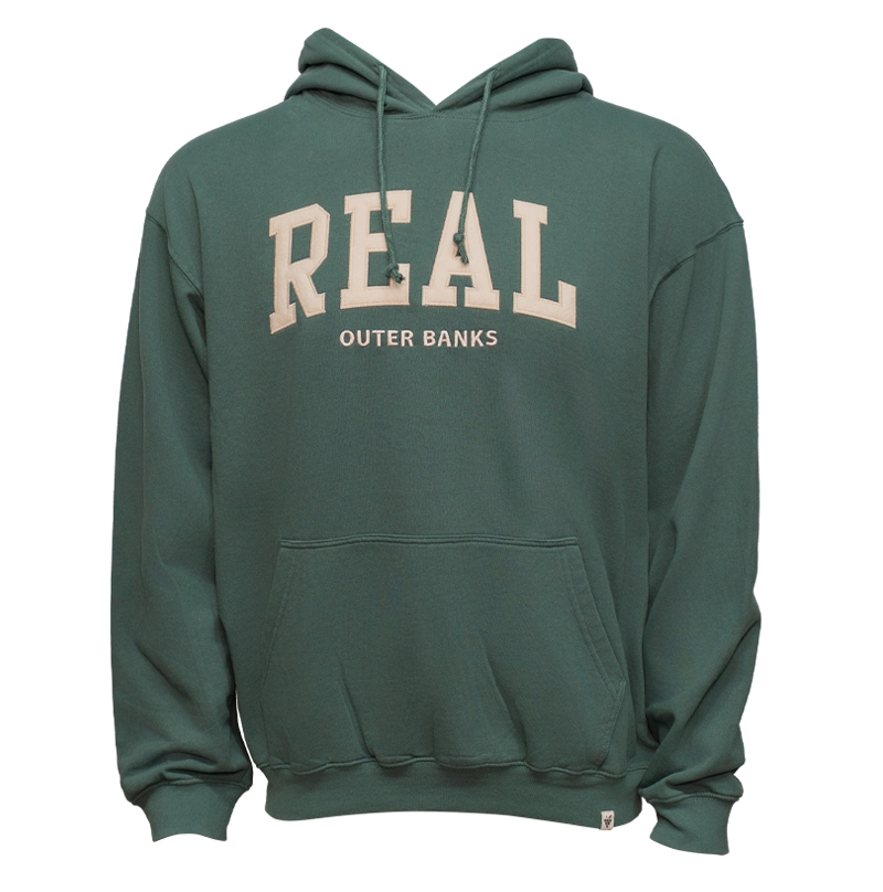 REAL Block Letters Applique Hooded Sweatshirt-Willow