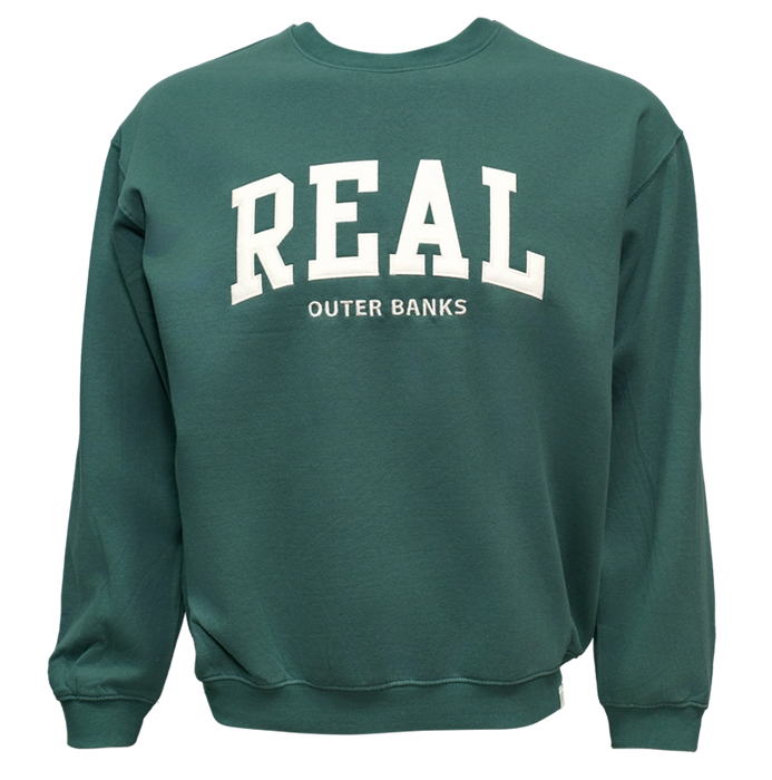 REAL Block Letters Applique Crew Sweatshirt-Willow