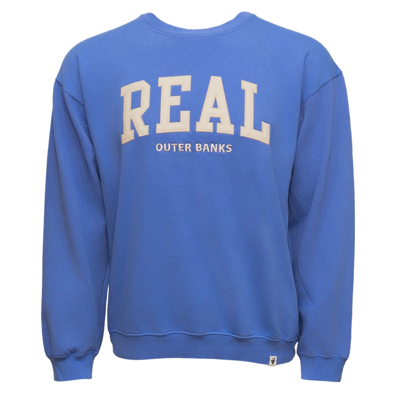 REAL Block Letters Applique Crew Sweatshirt-Peri