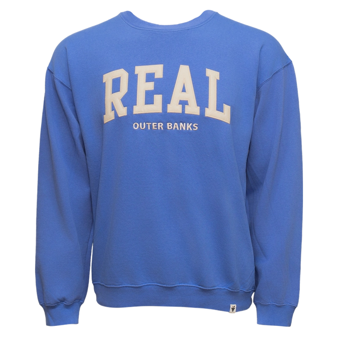 REAL Block Letters Applique Crew Sweatshirt-Peri