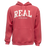 REAL Block Letters Applique Hooded Sweatshirt-Crimson