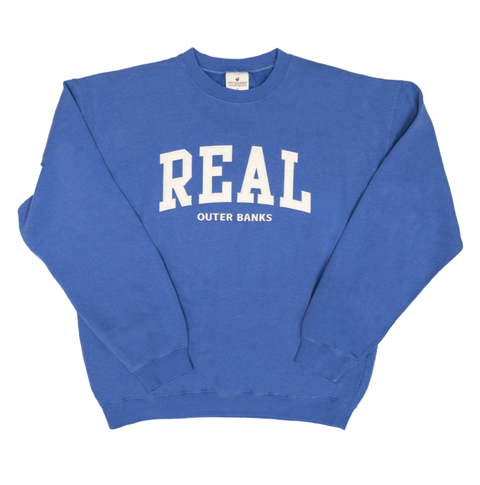 REAL Block Letters Applique Crew Sweatshirt-Peri