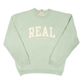 REAL Block Letters Applique Crew Sweatshirt-Sage