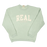 REAL Block Letters Applique Crew Sweatshirt-Sage