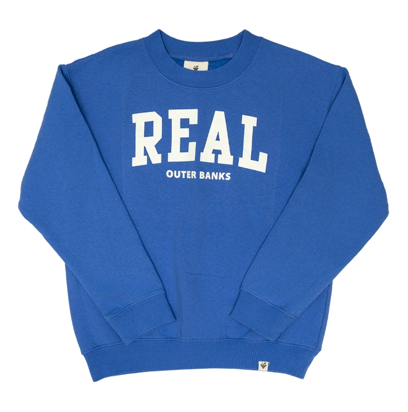 REAL Youth Block Letters Crew Sweatshirt-Peri