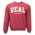 REAL Block Letters Crew Sweatshirt-Crimson