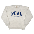 REAL Block Letters Crew Sweatshirt-Oatmeal