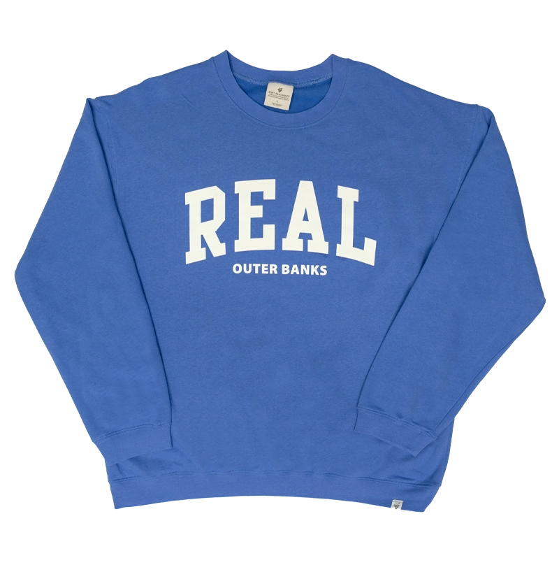 REAL Block Letters Crew Sweatshirt-Peri
