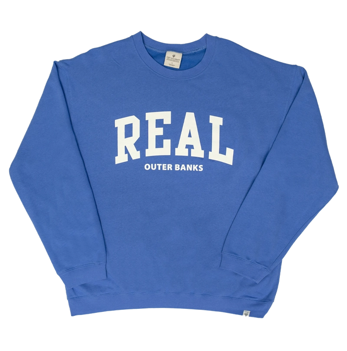 REAL Block Letters Crew Sweatshirt-Peri