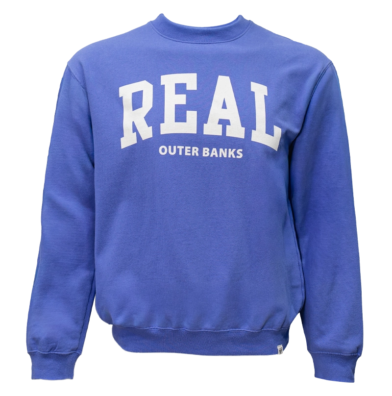 REAL Block Letters Crew Sweatshirt-Peri