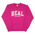 REAL Block Letters Crew Sweatshirt-Rasberry Rose