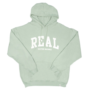 REAL Block Letters Hooded Sweatshirt-Sage