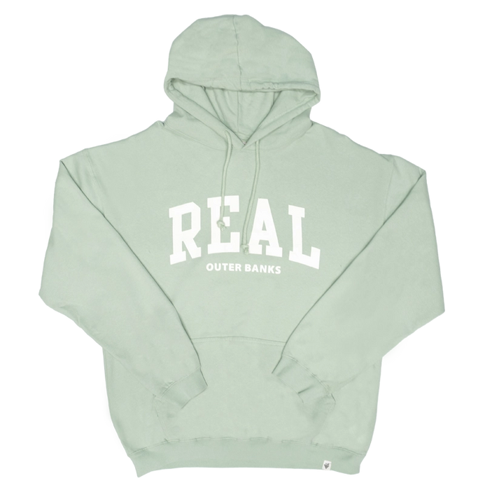 REAL Block Letters Hooded Sweatshirt-Sage