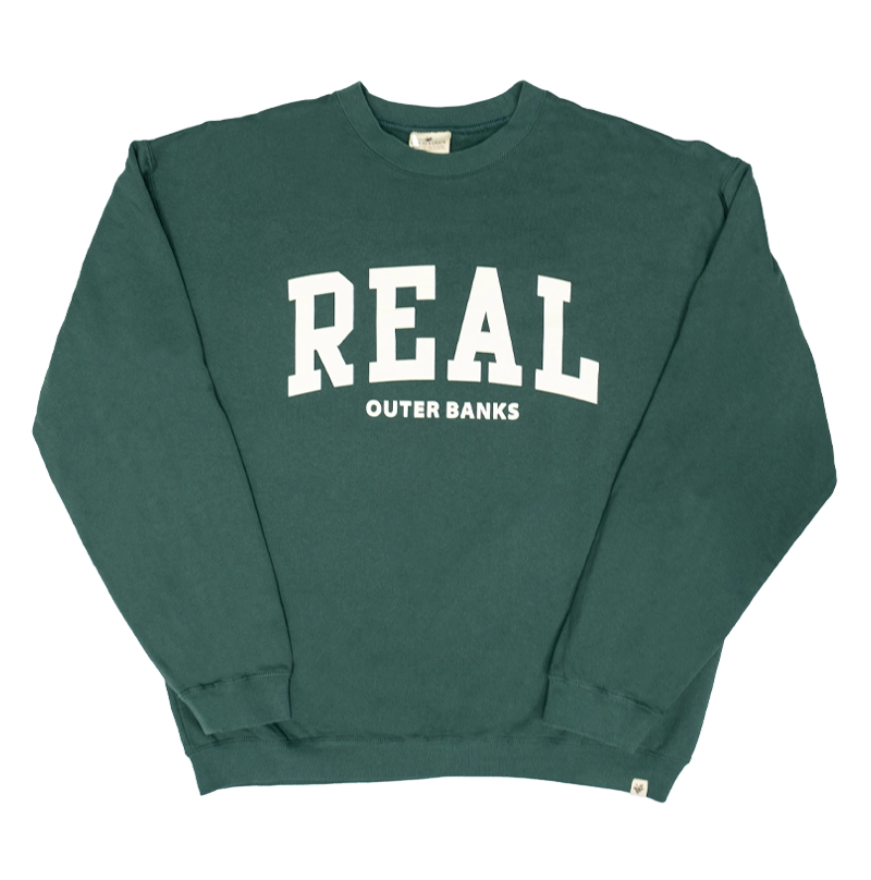 REAL Block Letters Crew Sweatshirt-Willow