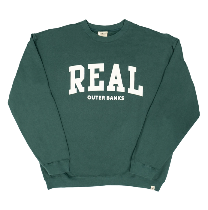 REAL Block Letters Crew Sweatshirt-Willow