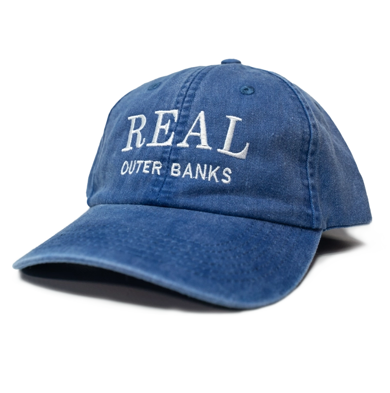REAL Block Letters Embroidered Hat-Denim