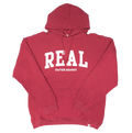 REAL Block Letters Hooded Sweatshirt-Crimson