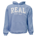 REAL Block Letters Hooded Sweatshirt-Denim