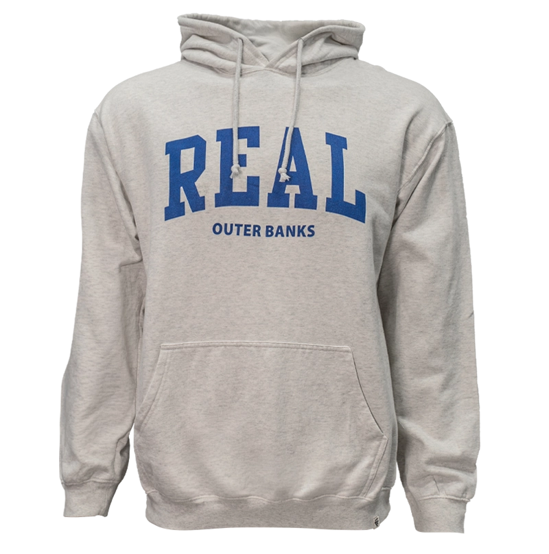 REAL Block Letters Hooded Sweatshirt-Oatmeal