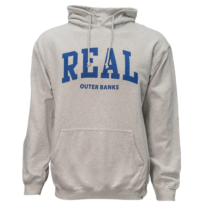 REAL Block Letters Hooded Sweatshirt-Oatmeal