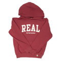 REAL Youth Block Letters Hooded Sweatshirt-Crimson