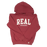REAL Youth Block Letters Hooded Sweatshirt-Crimson