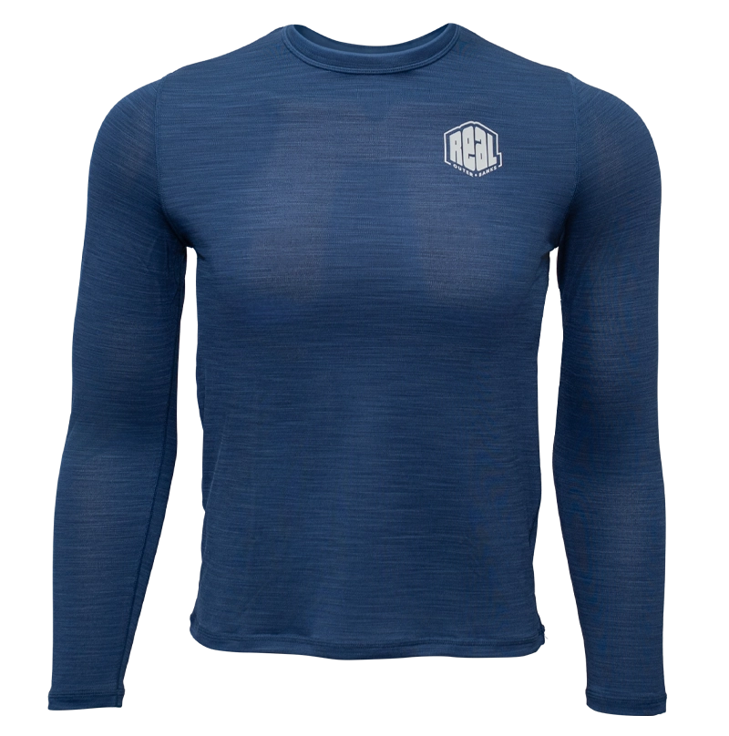 REAL Boys' Hybrid Rashguard-Heather Navy
