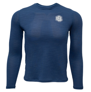REAL Boys' Hybrid Rashguard-Heather Navy