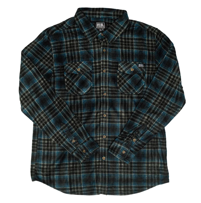 REAL Bruce Fleece Flannel L/S Shirt-Black