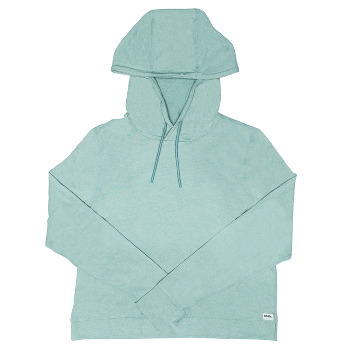 REAL Emily Hooded L/S Shirt-Heather Seafoam