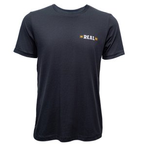 REAL Greetings from Paradise Tee-Dark Grey— Alternate View