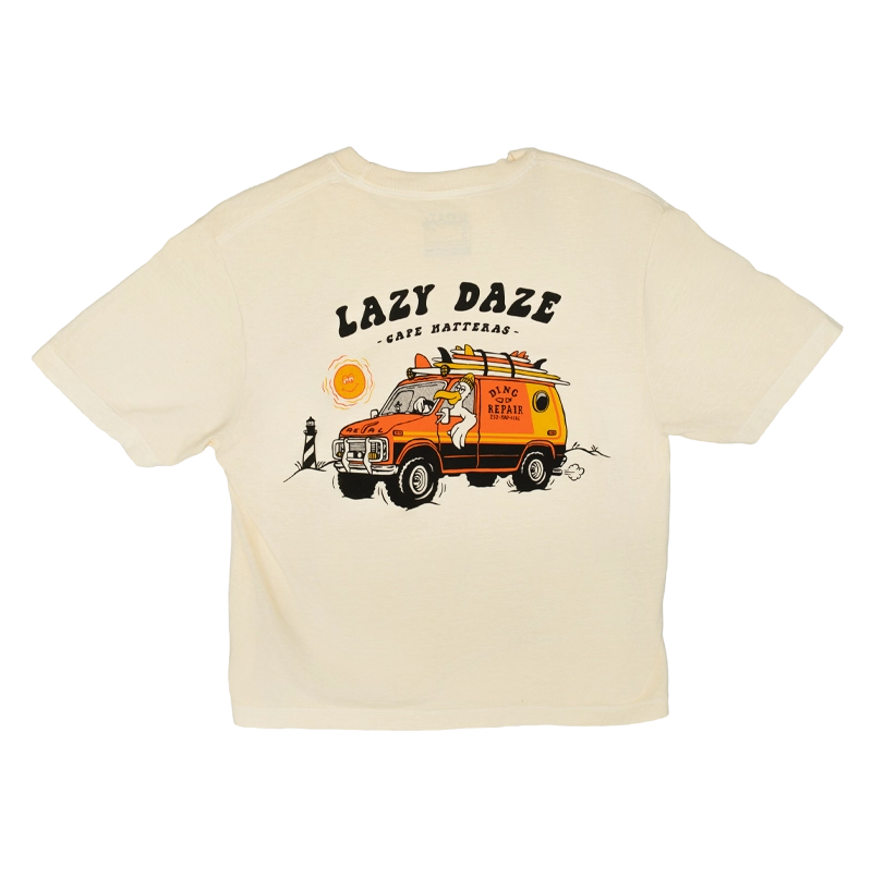 REAL Lazy Daze Crop Tee-Ivory