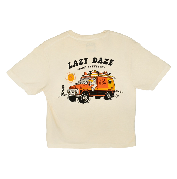 REAL Lazy Daze Crop Tee-Ivory