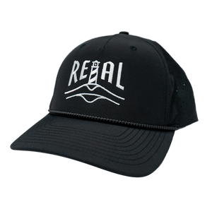 REAL Lighthouse Badge Performace Hat-Black/Black/Grey